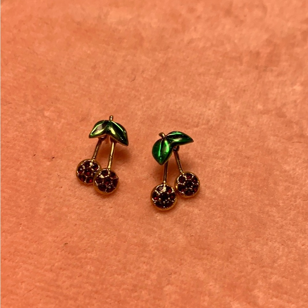 Vintage Juicy Couture Rhinestone Cherry Earrings